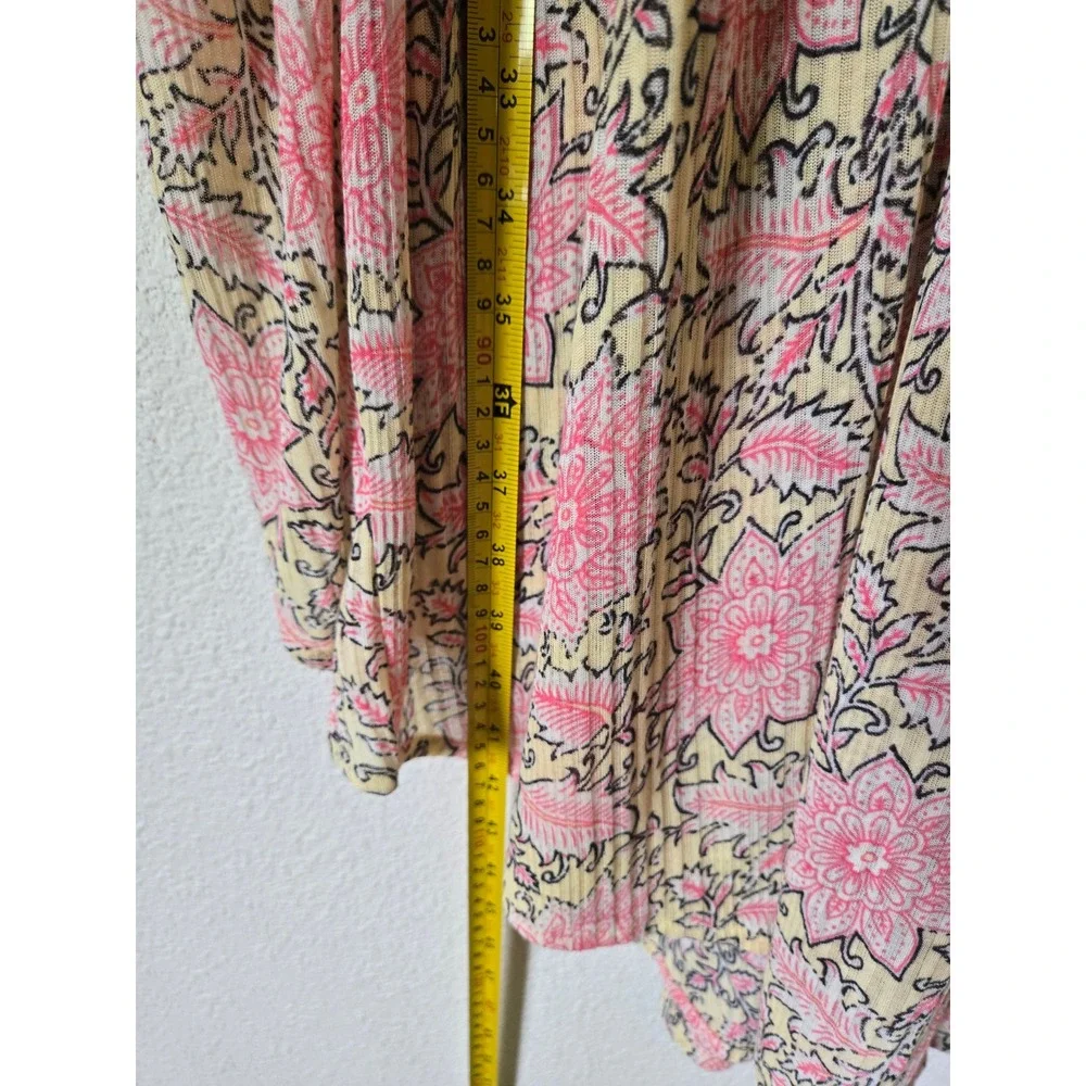 Free People XL Pink Floral Crochet Lace Moon Child Balloon Sleeve Dress Oversize